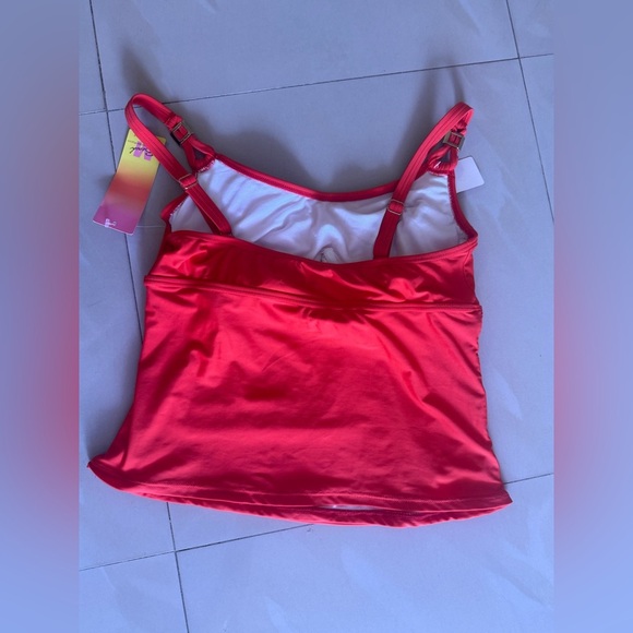 MAIDENFORM red Tankini Swim Top Size 38C summer pool cruise - Picture 9 of 16